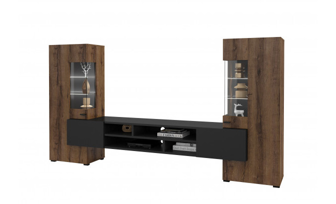 Комод COBY 247JMB26 2D2S Dąb Monastery/Czarny Onyks